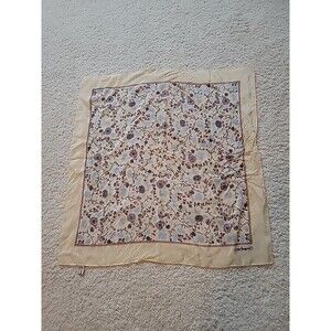 Vintage Cacharel Silk And Vinal Floral Scarf 26x26